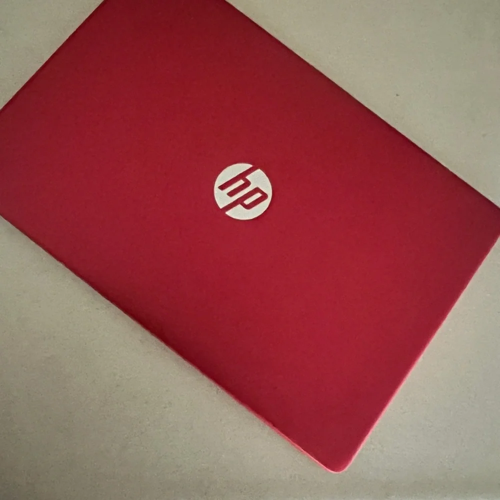 HP Vibrant Red and Sleek Silver Laptop